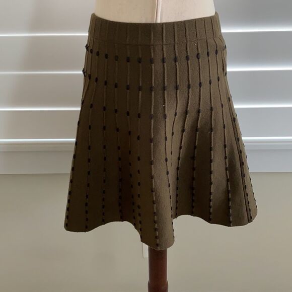 Sz S Zara Basics sweater skirt hunter green and black - Picture 4 of 8
